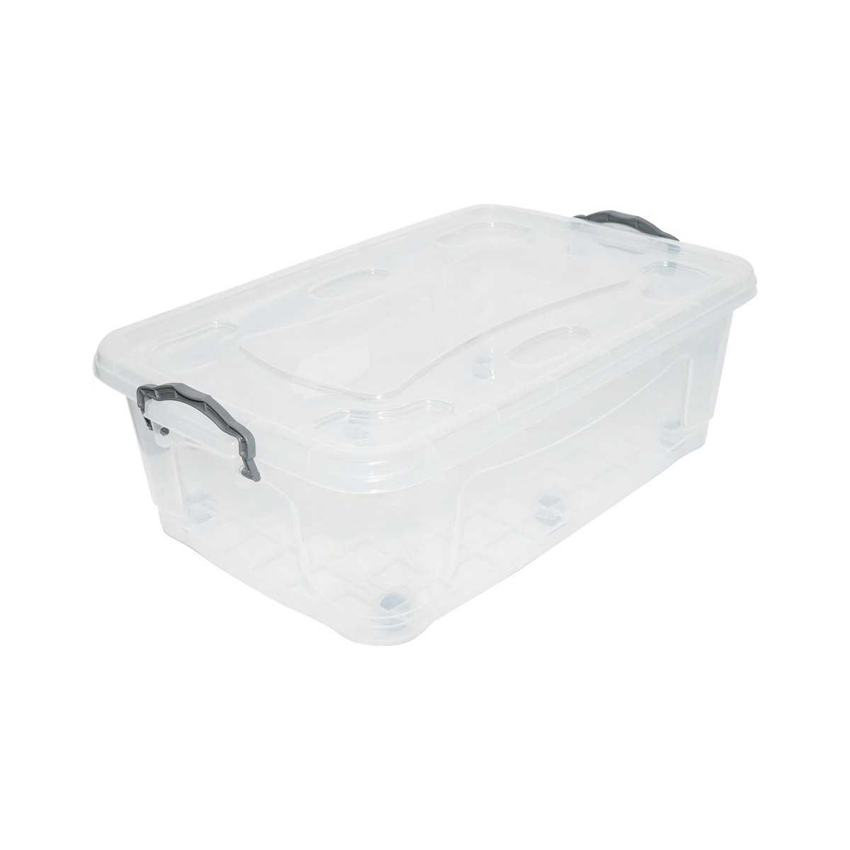 Cutie depozitare 30L cu capac si roti din plastic transparenta 630x400x200mm